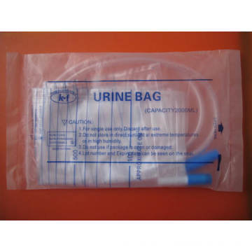 Disposable 2000ml Urine Drainage Bag with Push-Pull Valve